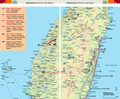 Taiwan Reiseführer Urlaub Karte