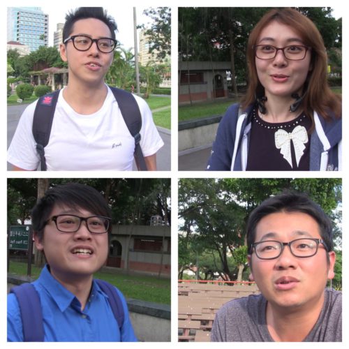 Vier Taiwaner mit Brille