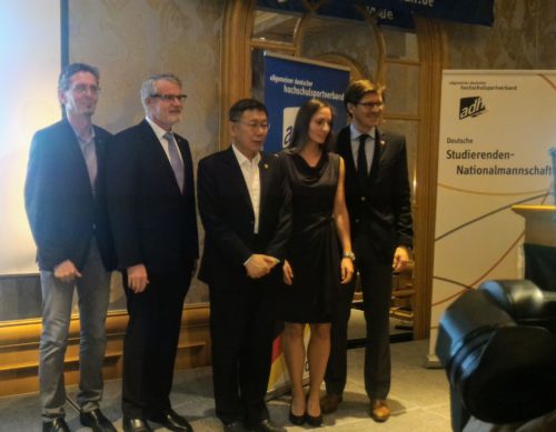 Deutscher Empfang zur Universiade mit Taipehs Bürgermeister Ko Wen-je