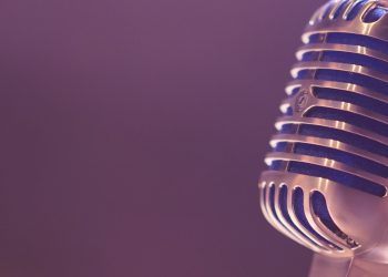 condenser microphone with black background